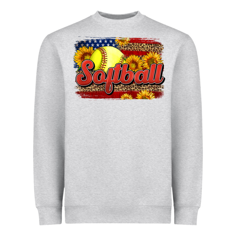 Western American Flag Softball Heavyweight Sweatshirt by LillyAllenDesigns | Teevron