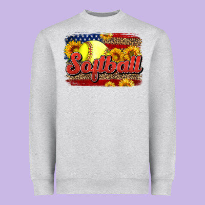 Western American Flag Softball Heavyweight Sweatshirt Designed By Lillyallendesigns