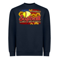 Navy Western American Flag Softball Heavyweight Sweatshirt - LillyAllenDesigns