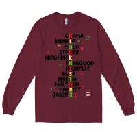 Burgundy black history Long Sleeve Tee - MaliasSmallBusiness