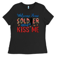 Black welcome home soldier now kiss me Ladies Tee - JahusDesignShop