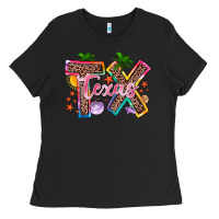 Black texas summer Ladies Tee - Zillion Design Studio