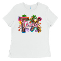 White texas summer Ladies Tee - Zillion Design Studio