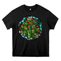 Black Christmas Santa Claus round Heavy Core Tee - RanaPortraitStore