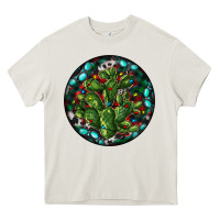 Cream Christmas Santa Claus round Heavy Core Tee - RanaPortraitStore