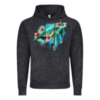 Vintage Black floral turtle Vintage Hoodie - Jasminsmagicworld
