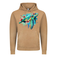 Floral Turtle Vintage Hoodie | Teevron