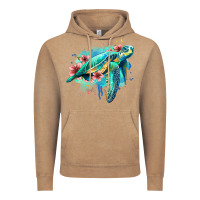 Vintage Coffee floral turtle Vintage Hoodie - Jasminsmagicworld
