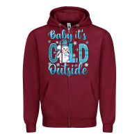 Burgundy baby it's cold outside bbs Zipper Hoodie - BundleAndBundleShop