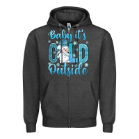 Charcoal Heather baby it's cold outside bbs Zipper Hoodie - BundleAndBundleShop