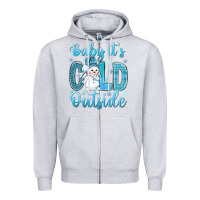 Heather Grey baby it's cold outside bbs Zipper Hoodie - BundleAndBundleShop