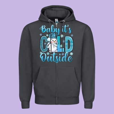 Baby It's Cold Outside Bbs Zipper Hoodie Designed By Bundleandbundleshop