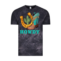 Cloud Black howdy turquoise cowboy boots horseshoe Vintage Tee - AdoDesignShop