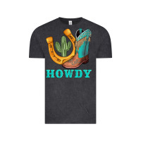 Vintage Black howdy turquoise cowboy boots horseshoe Vintage Tee - AdoDesignShop