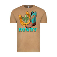 Vintage Camel howdy turquoise cowboy boots horseshoe Vintage Tee - AdoDesignShop