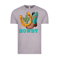 Vintage Zinc howdy turquoise cowboy boots horseshoe Vintage Tee - AdoDesignShop