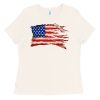 Bone tattered american flag Ladies Tee - Zillion Design Studio