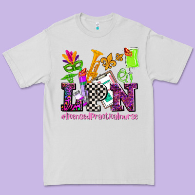 Mardi Gras Lpn Licensed Practical Nurse Premium Tee Designed By Adodesignshop
