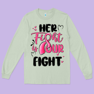 Her Fight Is Our Fight Long Sleeve Tee Designed By Maliassmallbusiness