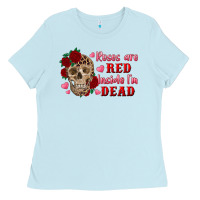 Baby Blue roses are red inside i'm dead Skull Ladies Tee - RanaPortraitStore