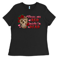 Black roses are red inside i'm dead Skull Ladies Tee - RanaPortraitStore