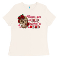 Bone roses are red inside i'm dead Skull Ladies Tee - RanaPortraitStore