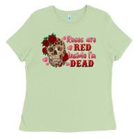 Matcha roses are red inside i'm dead Skull Ladies Tee - RanaPortraitStore