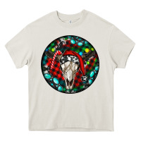 Cream Christmas skull Heavy Core Tee - RanaPortraitStore