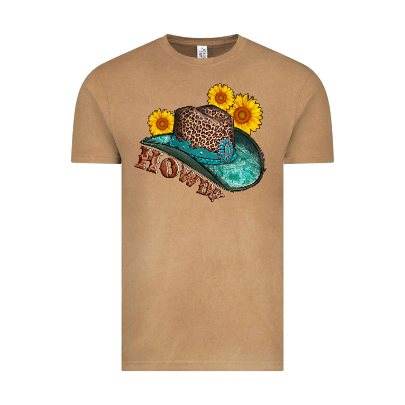 Howdy Leopard Tooled Leather Hat Vintage Tee by AdoDesignShop | Teevron