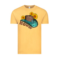Vintage Mustard howdy leopard tooled leather hat Vintage Tee - AdoDesignShop