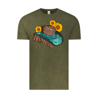 Vintage Olive howdy leopard tooled leather hat Vintage Tee - AdoDesignShop