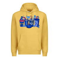 Antique Gold Colon Cancer coffee cups blue ribbon Premium Hoodie - NancyCooperArtShop