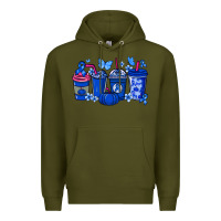 Army Green Colon Cancer coffee cups blue ribbon Premium Hoodie - NancyCooperArtShop