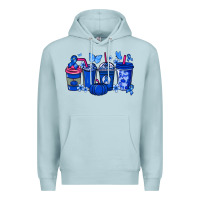 Blue Mist Colon Cancer coffee cups blue ribbon Premium Hoodie - NancyCooperArtShop