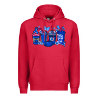 Cardinal Colon Cancer coffee cups blue ribbon Premium Hoodie - NancyCooperArtShop