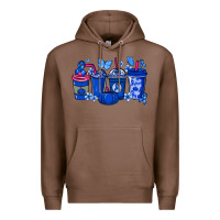 Chestnut Colon Cancer coffee cups blue ribbon Premium Hoodie - NancyCooperArtShop