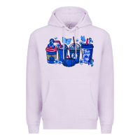 Lilac Colon Cancer coffee cups blue ribbon Premium Hoodie - NancyCooperArtShop