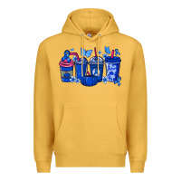 Mustard Colon Cancer coffee cups blue ribbon Premium Hoodie - NancyCooperArtShop