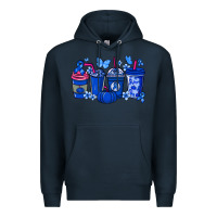 Navy Colon Cancer coffee cups blue ribbon Premium Hoodie - NancyCooperArtShop