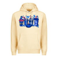 Pina Colada Colon Cancer coffee cups blue ribbon Premium Hoodie - NancyCooperArtShop