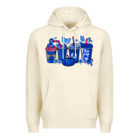 Sandshell Colon Cancer coffee cups blue ribbon Premium Hoodie - NancyCooperArtShop