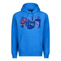 Colon Cancer Coffee Cups Blue Ribbon Premium Hoodie | Teevron