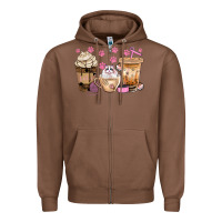 Chestnut cat coffee cups with paw bbs Zipper Hoodie - BundleAndBundleShop