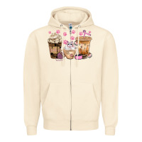 Sandshell cat coffee cups with paw bbs Zipper Hoodie - BundleAndBundleShop