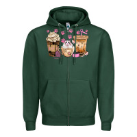 Sports Green cat coffee cups with paw bbs Zipper Hoodie - BundleAndBundleShop