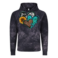 Cloud Black turquoise sunflower hearts Vintage Hoodie - Jasminsmagicworld