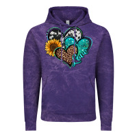 Cloud Purple turquoise sunflower hearts Vintage Hoodie - Jasminsmagicworld