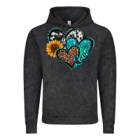 Vintage Black turquoise sunflower hearts Vintage Hoodie - Jasminsmagicworld