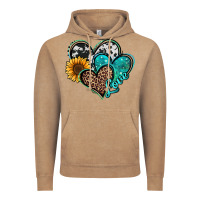 Vintage Coffee turquoise sunflower hearts Vintage Hoodie - Jasminsmagicworld