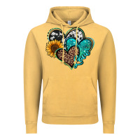 Vintage Mustard turquoise sunflower hearts Vintage Hoodie - Jasminsmagicworld
